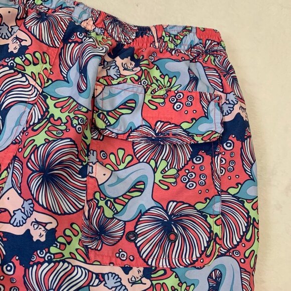 Vineyard Vines mermaid‎ ocean print elastic waist drawstring lined swim trunks - Picture 7 of 10